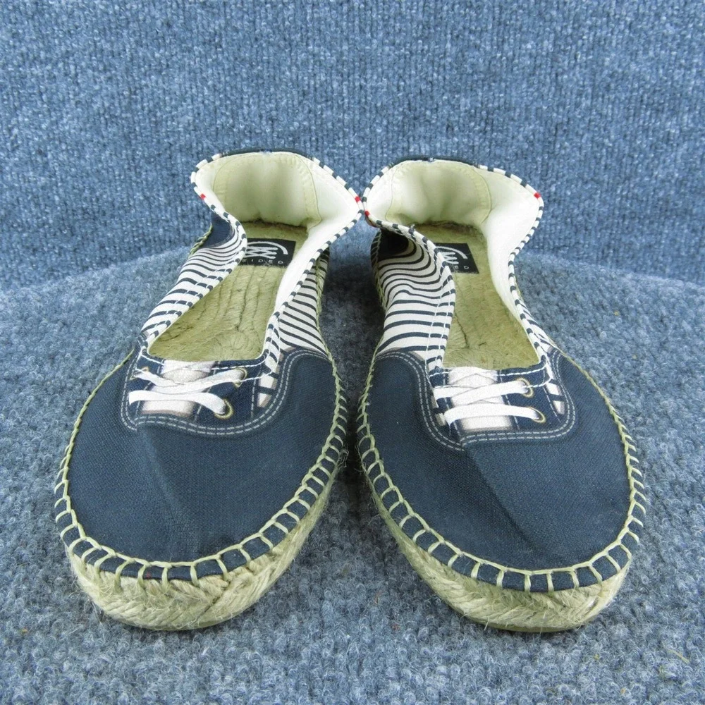 Bsided Women Flat Shoes Espadrille Size 41 Summer Slip On Blue‎ White Striped